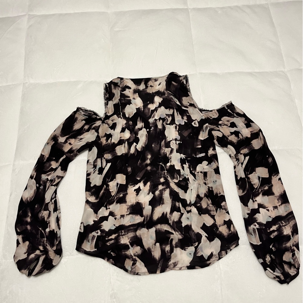 go BY GoSilk washable cold shoulder blouse